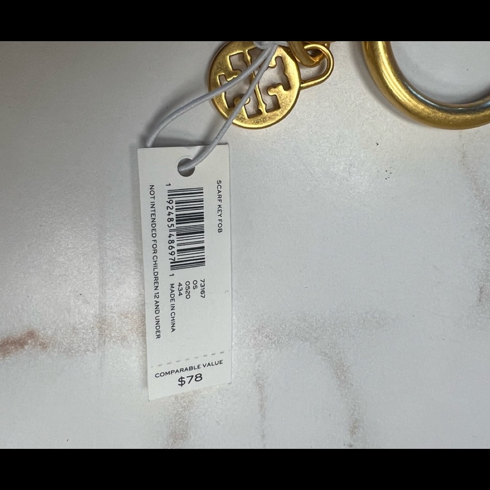 ⚓️💙 Tory Burch 💙⚓️ NWT Key Fob Scarf Charm - Picture 5 of 5